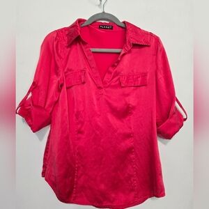 Planet Womens 3/4 Sleeve Silk Blouse Red Size EU 34 US 4